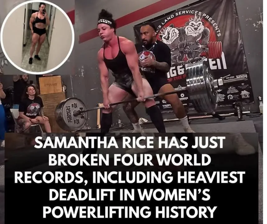 With a lift of 297.5KG, Samantha Rice is the strongest woman in the world. 💪