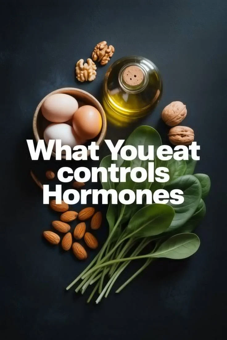 Healthy foods supporting men's hormone health and balanced nutrition choices.
