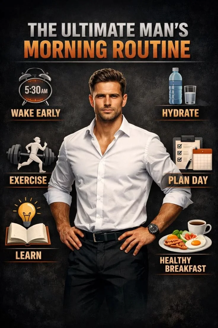 Man following ultimate morning routine for high performance and productivity