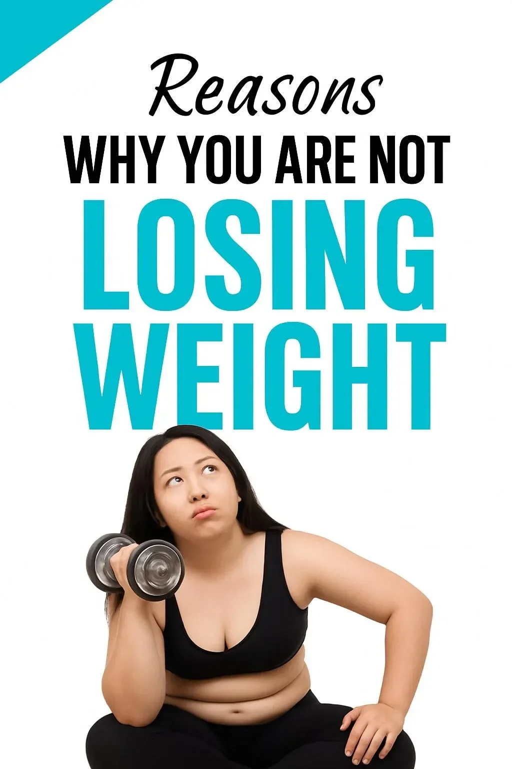 Infographic illustrating reasons for not losing weight and solutions
