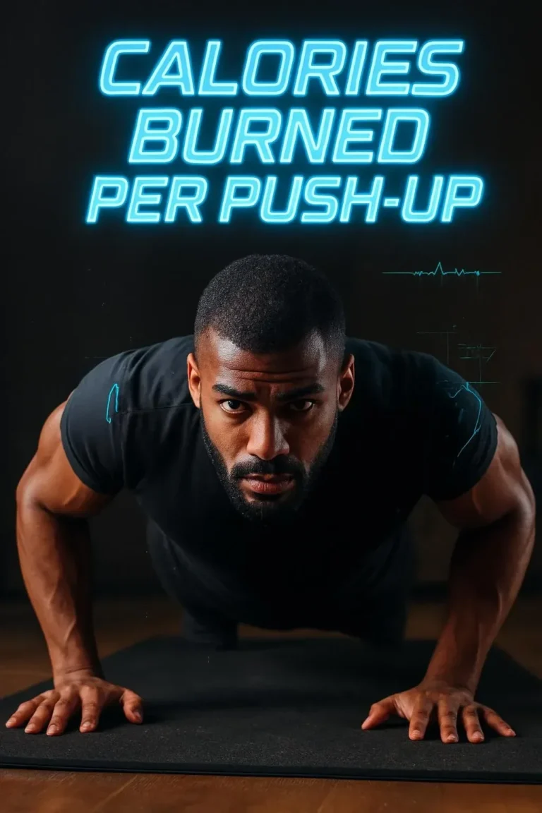Calories burned per push-up infographic showing workout benefits