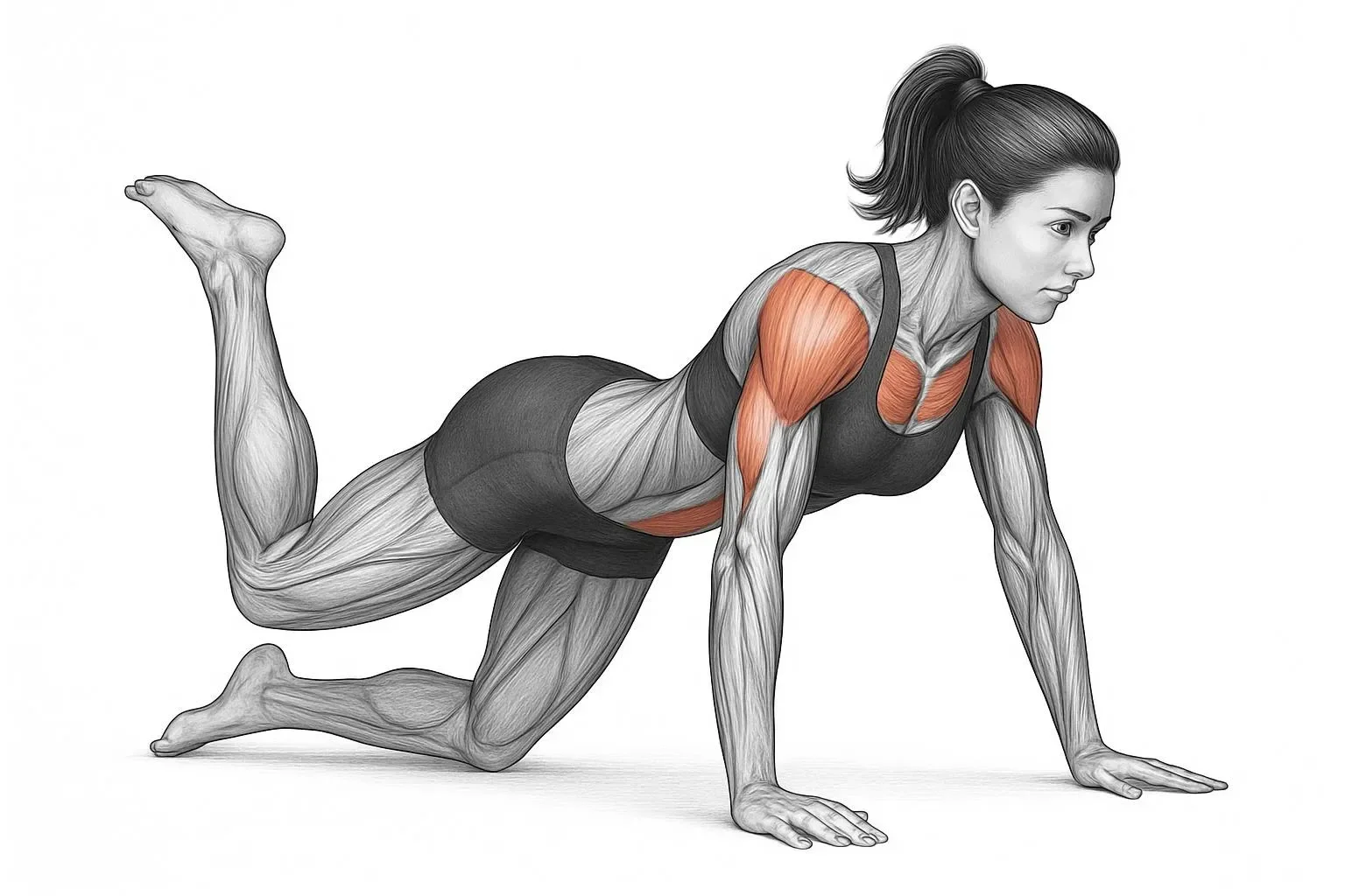 Person performing knee push up for strength training exercise