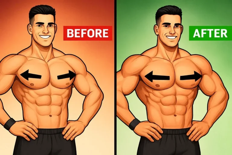 Man performing bodyweight exercises for a strong chest